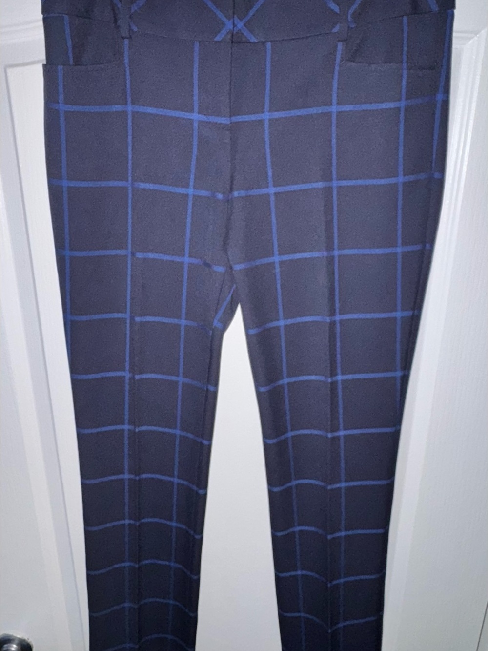 Women’s Express Columnist Navy Windowpane Dress Pants - Size 8R